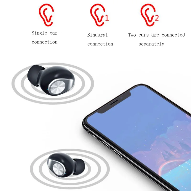 TWS беспроводные Bluetooth наушники в ухо ремешок спортивный мини бинауральный светодиодный дисплей наушники для Ios Andriod