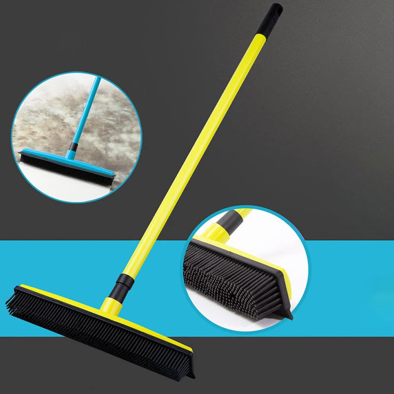 Long Push Rubber Broom Bristles Sweeper Squeegee Scratch Free Bristle