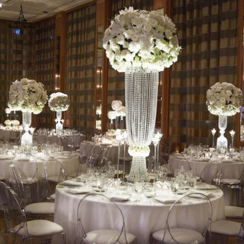 

2pcs/lot Romantic luxury Wedding Crystal Flower Stand Centrepiece with for Wedding Party Event Home decor