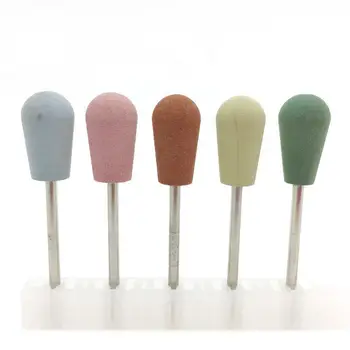 

5pc/set 10*18mm Silicon Rubber Nail Drills Bits Nail Buffer Big Round Head Nail Polishing Cutters for Manicure Tools