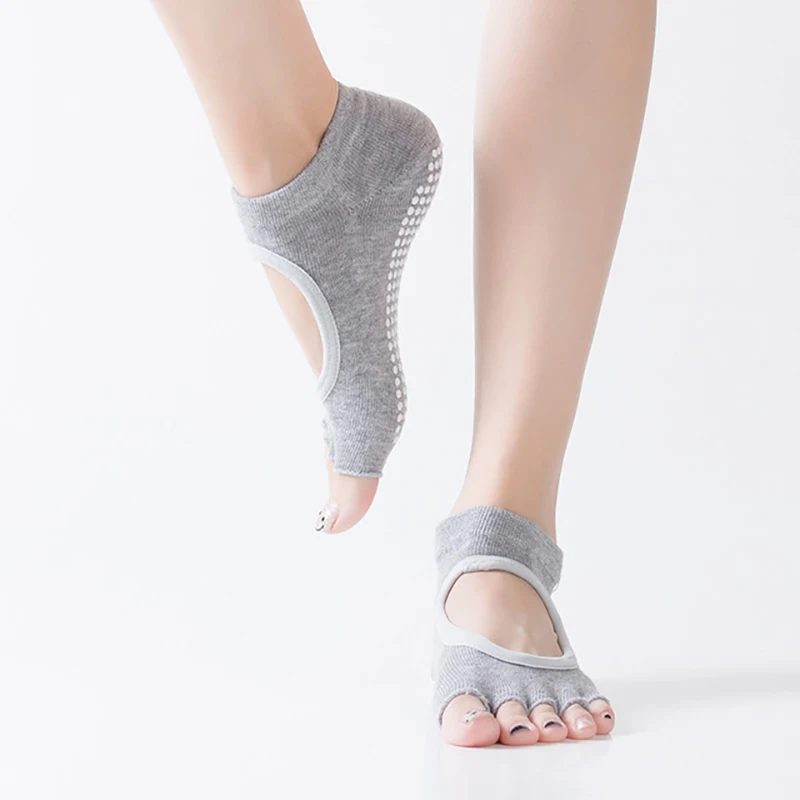 

Winter High Quality Women Fashion 2019 Toe Socks Breathable Sweatproof Practice Socks Casual Silicone Non-slip Design Socks