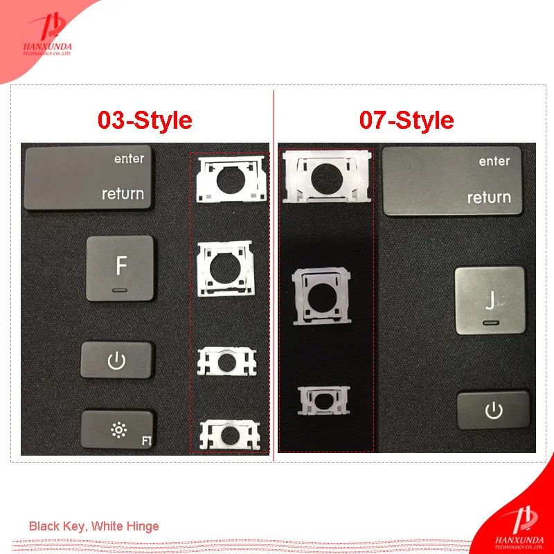 

New replacement US UK Layout Keyboard Keys For Macbook Pro Retina 13 inch A1425 A1502 with one black Key cap and One White clip