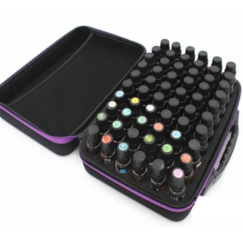 

60 Holes Essential Oil Storage Bag 15ml Travel Storage Bag for Essential Oils Or Nail Varnish Cosmetic Storage Bag Purple
