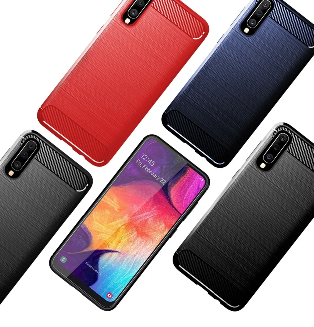 Чехол из углеродного волокна для Samsung Galaxy A5 J5 J7 J3 2017 A8 J8 2018 чехол ТПУ A50 A51 A71 A30S A21S M21