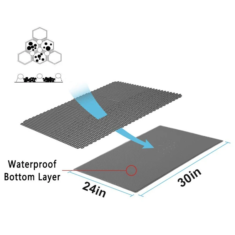 

Cat Litter Mat Litter Trapper Large Size 11.82 Inch X 11.82 Inch, Honeycomb Double-Layer Design Waterproof Urine Proof Material,