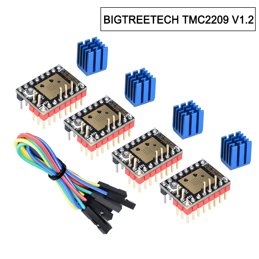 Bigtreetech tmc2209 v1.2 motorista de motor deslizante tmc2208 uart 2.8a peças da impressora 3d tmc2130 para skr v1.3 v1. 4 skr mini placa e3