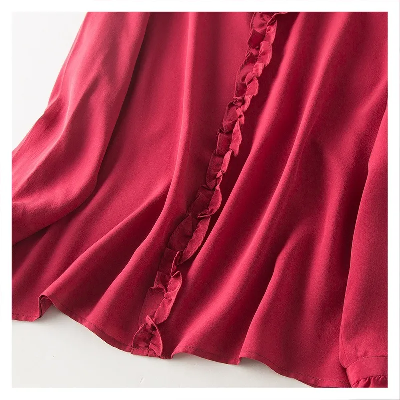 Silviye Silk Crepe-De-Chine mu er bian Pure Color