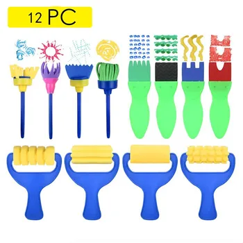 

12pc/set Children drawing sponge Watercolor Painting Brushes Oil Watercolor Paintbrush art sets supplies #4m13