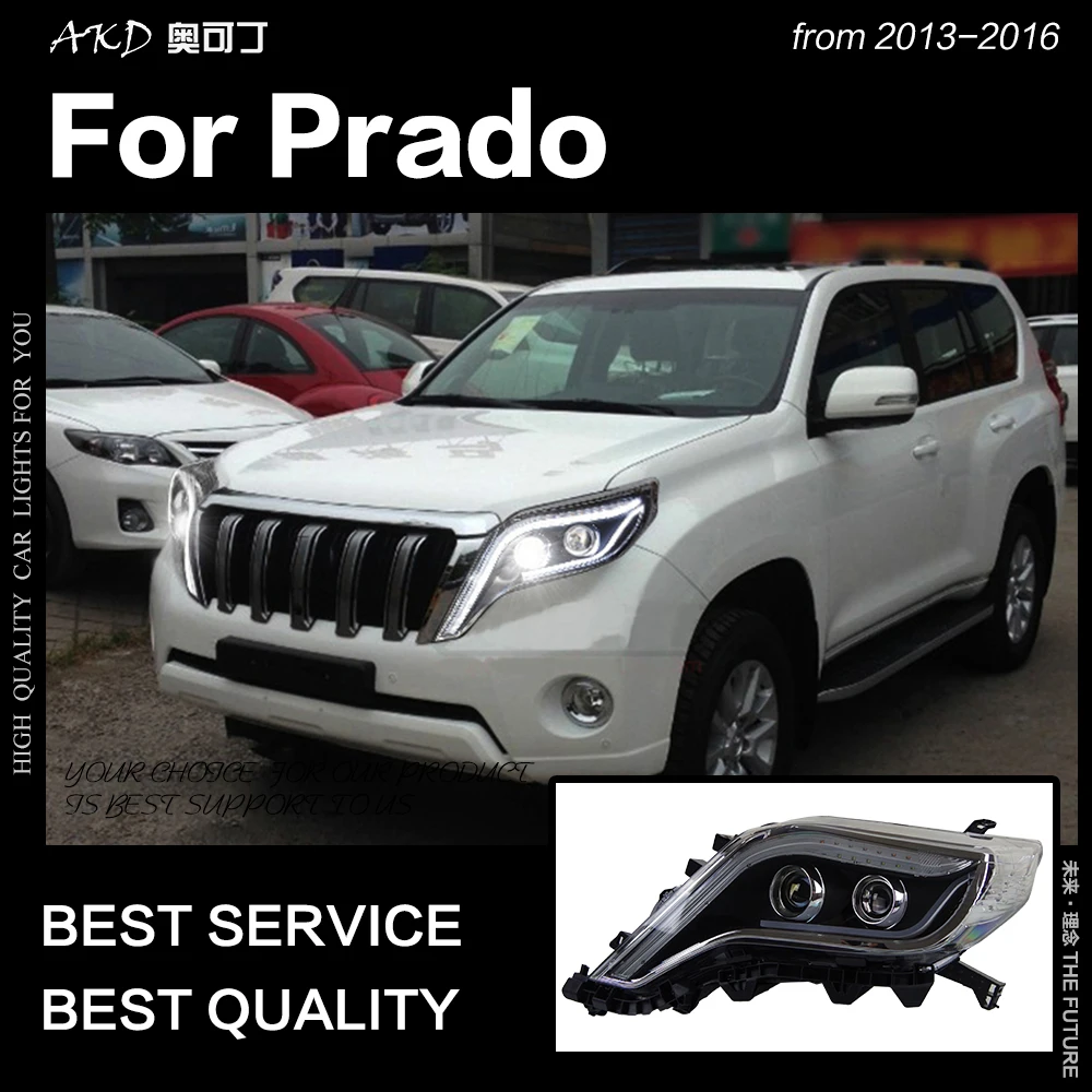 АКД стайлинга автомобилей для Toyota Prado LC150 2013 2017 светодиодный задний фонарь DRL Hid