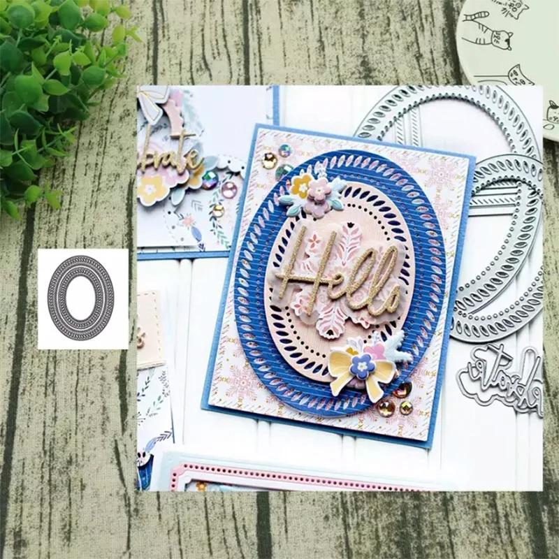 Imagination space metal cutting die hole elliptical ring frame scraping paper technology knife blade | Дом и сад