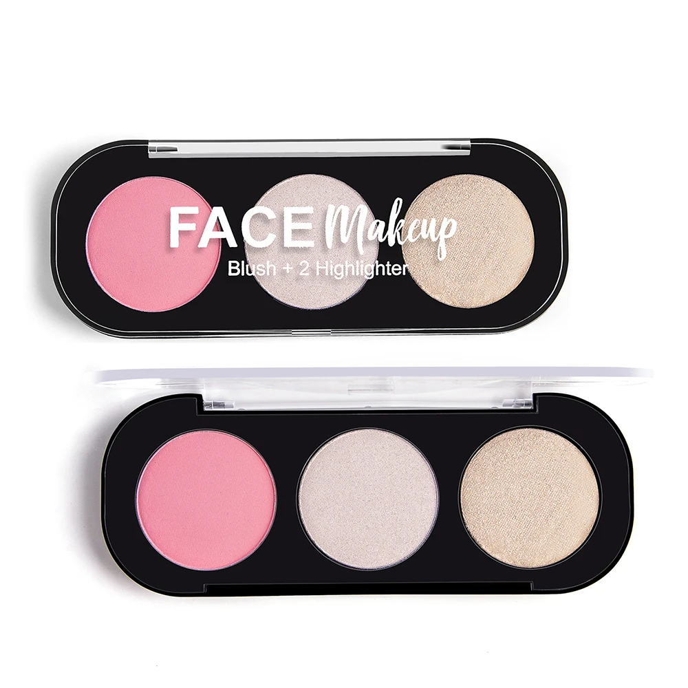 

Natural 3 Colors Blush Palette Highlighter Cheek Blusher Face Base Mineral Makeup Blusher Hot Sale