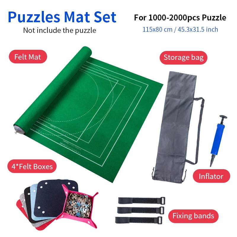 Puzzles Mat Jigsaw Roll Felt Play mat Blanket For Up to 2000 Pieces Puzzle Accessories Portable Travel Storage bag | Игрушки и хобби