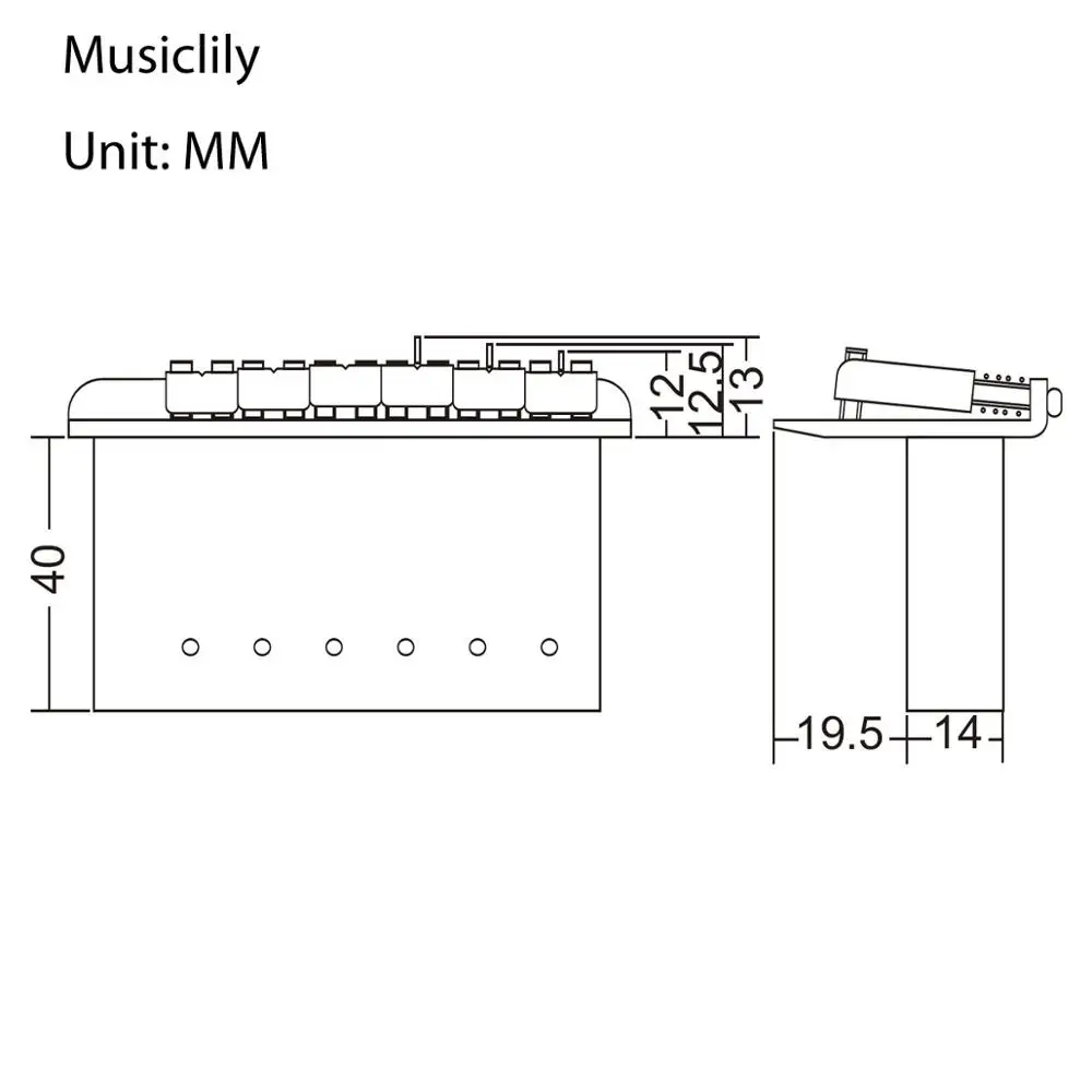 Musiclily Pro 54 мм современный тремоло сборка моста Набор для Страт Стиль электрогитары, черный