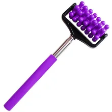 Портативный Массажный ролик для спины, четырех секционный, удобный, офисный, нержавеющая сталь, регулируемая длина, выдвижной, для дома