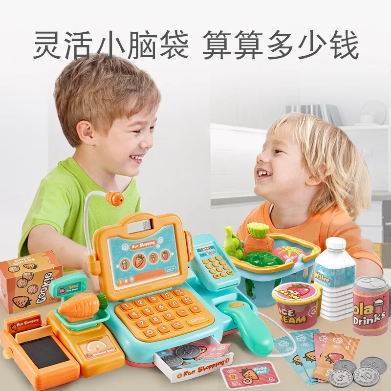 

Model Supermarket Cash Register Toy Sets Children Kitchen Children'S Educational Multi-functional Cashier Desk Play House