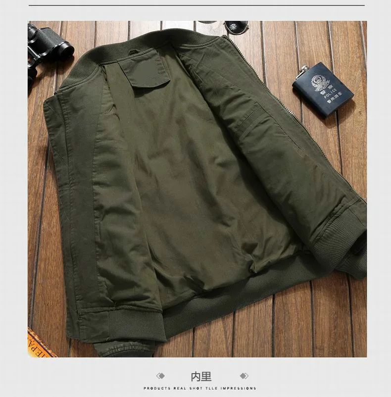 Military Jacket Men Spring Autumn Mens Coat Casual Warm Bomber Jacket Men Cotton Baseball Uniform Jacket Zipper Coat Autumn