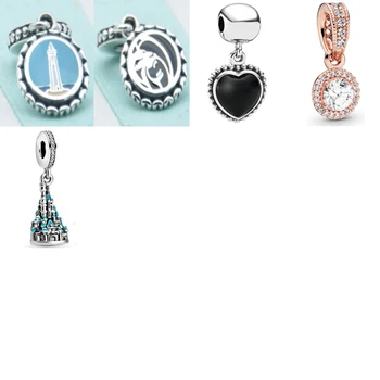

2020 NEW 100% 925 Sterling Silver Sea Water Building Dangle Pendant Fit DIY Women Bracelet Original Fashion Jewelry Gift