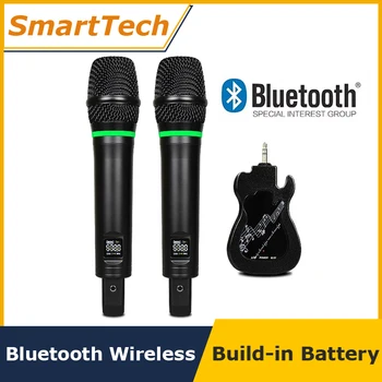 

New Rechargerable UHF Wireless Bluetooth Microphone Live Broadcasting Microphones Handheld Mic Phone Computer Karaoke microfono