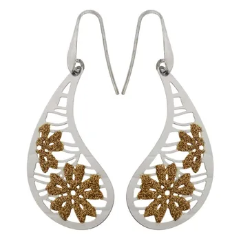 

Earrings pear shaped in sterling silver 925mls. Hook closure.