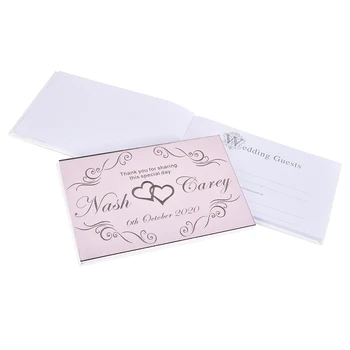 

Personalized Engravced Acrylic Mirror Wedding Guest Book Signature Front Cover Bride Groom Name Guestbook Party Gift Decoration