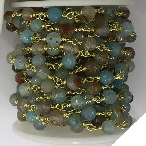c(6mm) WT-RBC117, WKT, новинка, много цветов, случайные бусины, позолоченные, гальванические, проволочные, завернутые, крошечные бусины, четки, цепочка для женщин, стильные ювелирные изделия - Цвет: c(6mm)