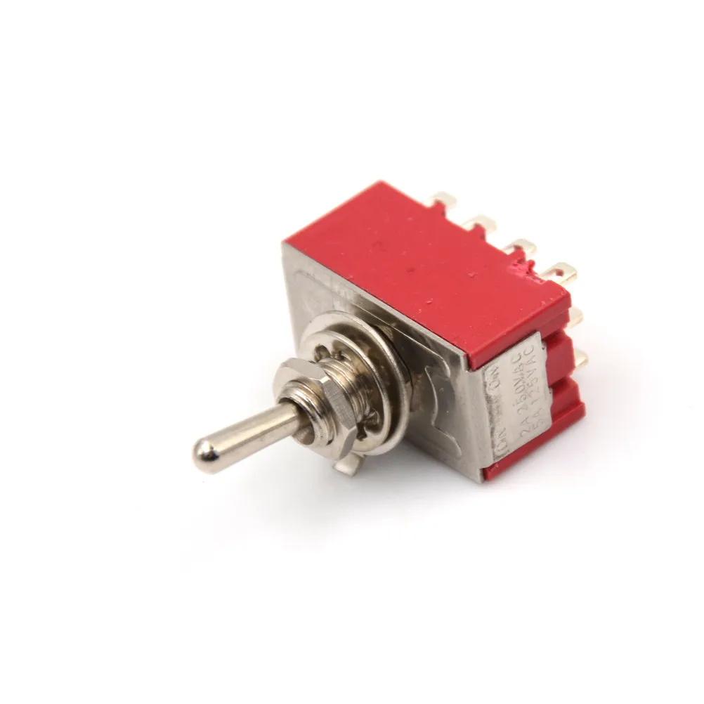 1pc 6A/125VAC 2A/250VAC 12 Pin 4PDT ON/ON 2 Position Mini MTS-402 Toggle Switch Accessories
