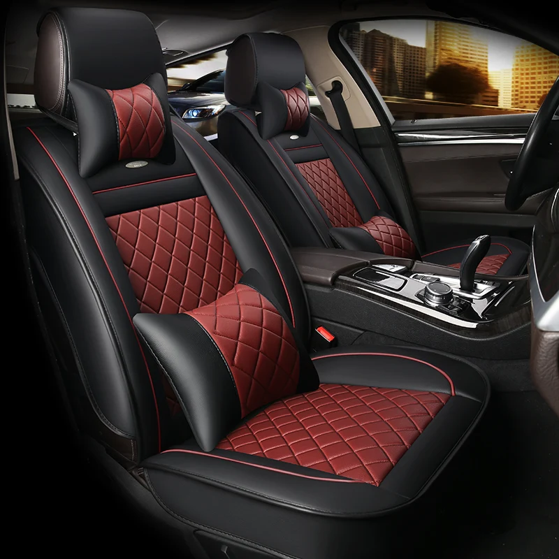 Кожаные чехлы на сиденья автомобиля HLFNTF для nissan almera juke note qashqai аксессуары