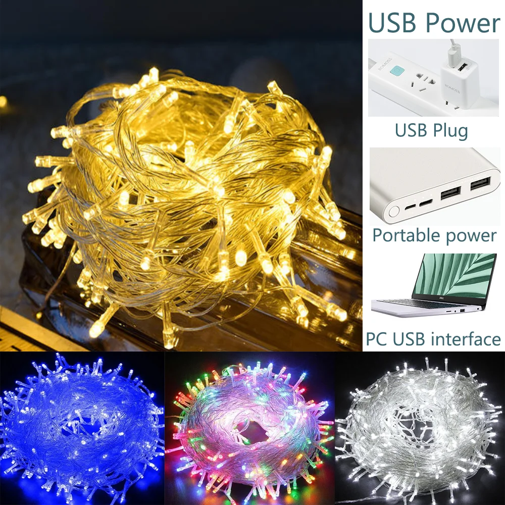 

Room String Lights Decoration Street Garland Tree Light 2M 3M 5M String Fairy Twinkle Light Wedding Bedroom USB Rgb Strip Light