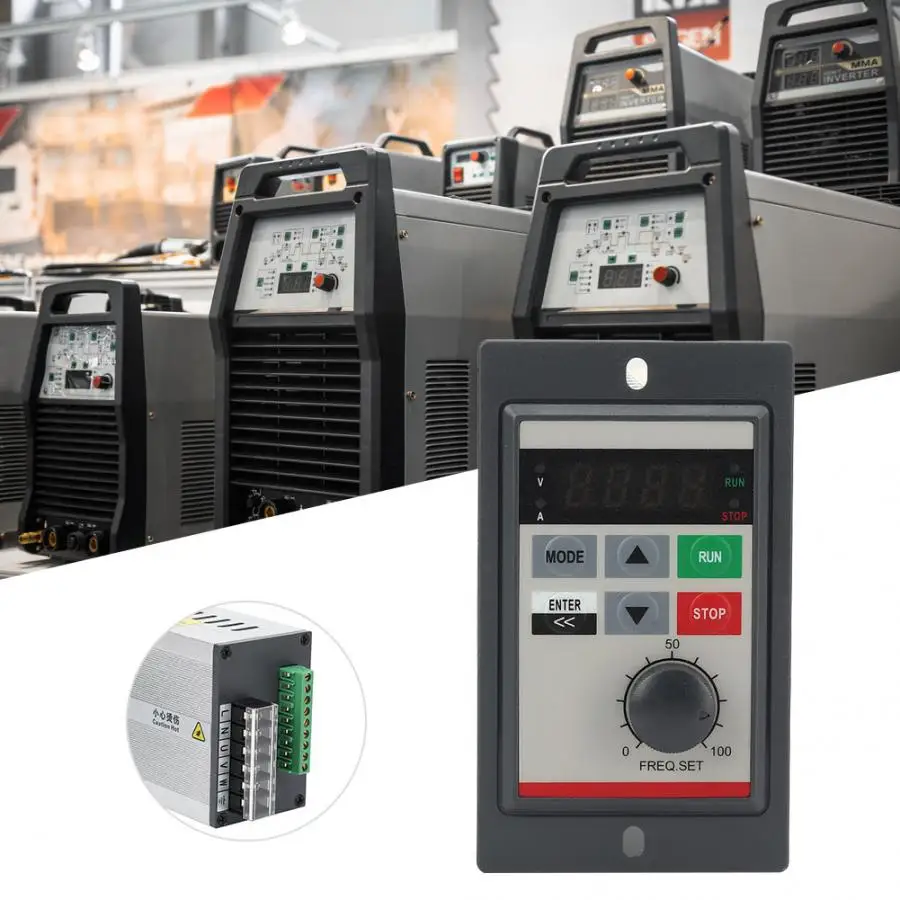 

AC 220V 1.2A Small Frequency Inverter 0.2KW Single Phase Micro Frequency Converter V/F Closed Loop