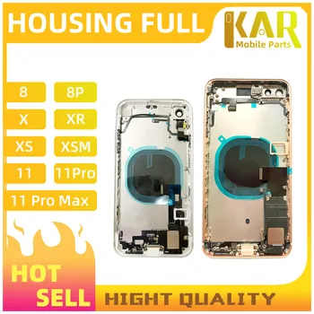 

For iPhone 8 8P Plus X XR XS MAX Full Housing Battery Rear Door Cover Middle Frame with Flex Cable Assembly Free Shipping