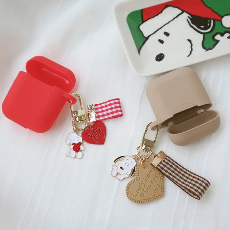

Luxury Korean Love Heart Dog Decor Silicone Case for Apple Airpods Accessories Headphones Case Earphone Protect Cover Key Ring