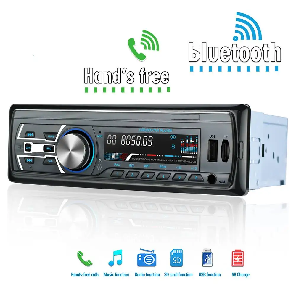 Автомобильный радиоприемник с Bluetooth автомобильный стерео радио цифровой FM Aux вход приемник SD USB In-dash 1 Din автомобильный MP3 мультимедийный плеер универсальный