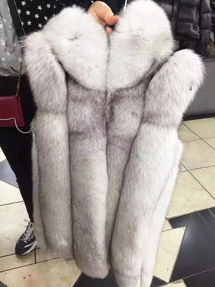 New Women's Faux Fur Vest Long Warm Hooded Imitation Fox Fur Vest Female Fashion Wild Sleeveless Waistcoats Plus Size S/4XL D537 bubble coat women