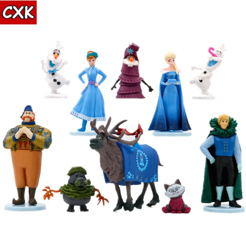 10 шт./компл. Frozenes 2 принцесса девочки DSN Эльза и Анна фигурка романтическая игрушка набор для девочек подарок на день рождения новый год
