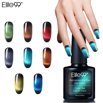 

Elite99 10ml Gemstone Cat EyeUV Gel Polish Semi Permanent Nail Polish Need Black Base Magnetic Cat Eye Gel Varnish Lacquer