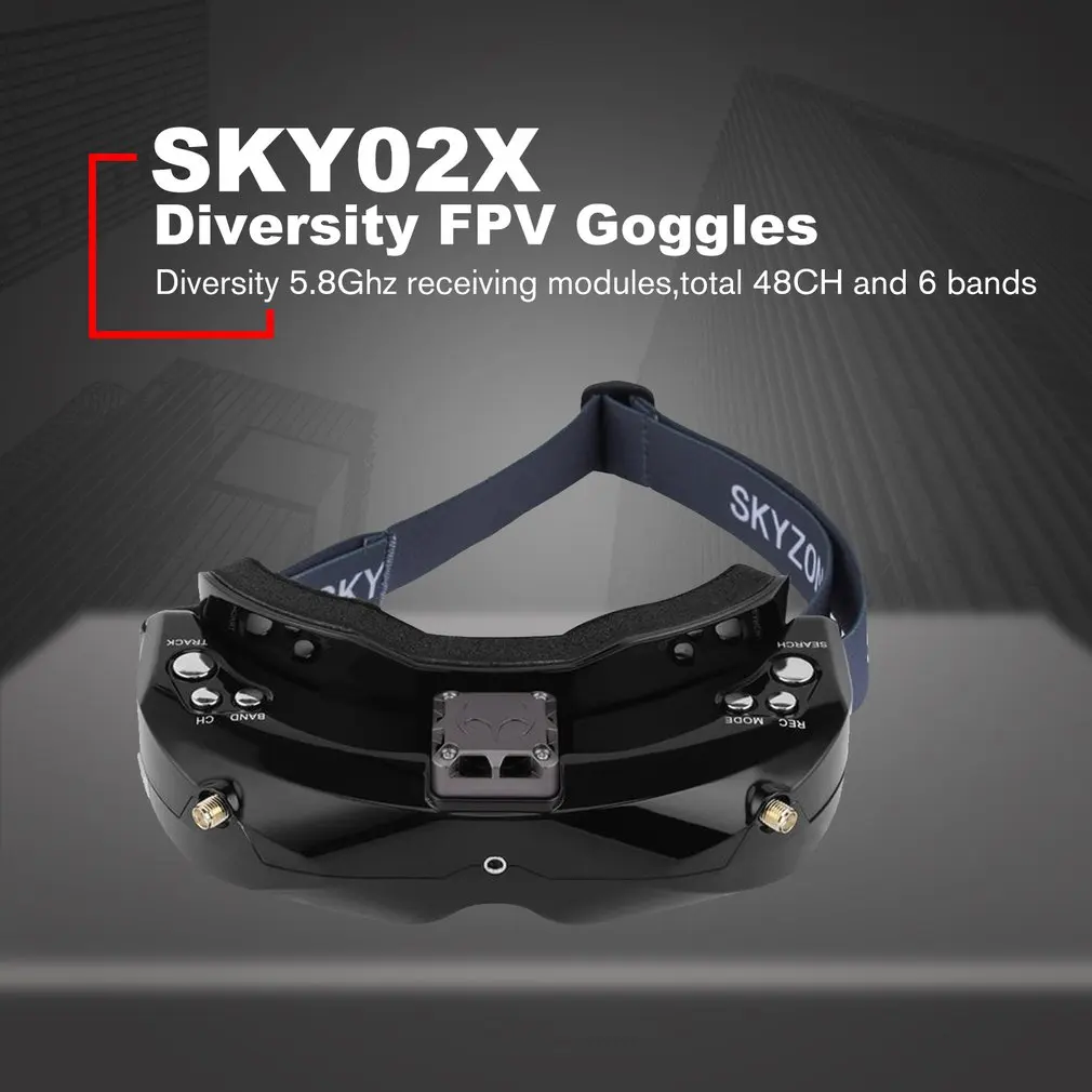 5,8 GHz 48CH разнообразие FPV очки поддержка HDMI отслеживание головы с вентилятором DVR фронтальная камера для радиоуправляемого дрона - Цвет: SKY02X