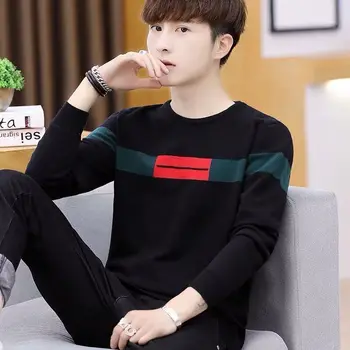 

Round Neck Sweater Men's Spring and Autumn Thin Section Sweater Sweater Bottoming Shirt Slim Trend Autumn and Winter Sweater