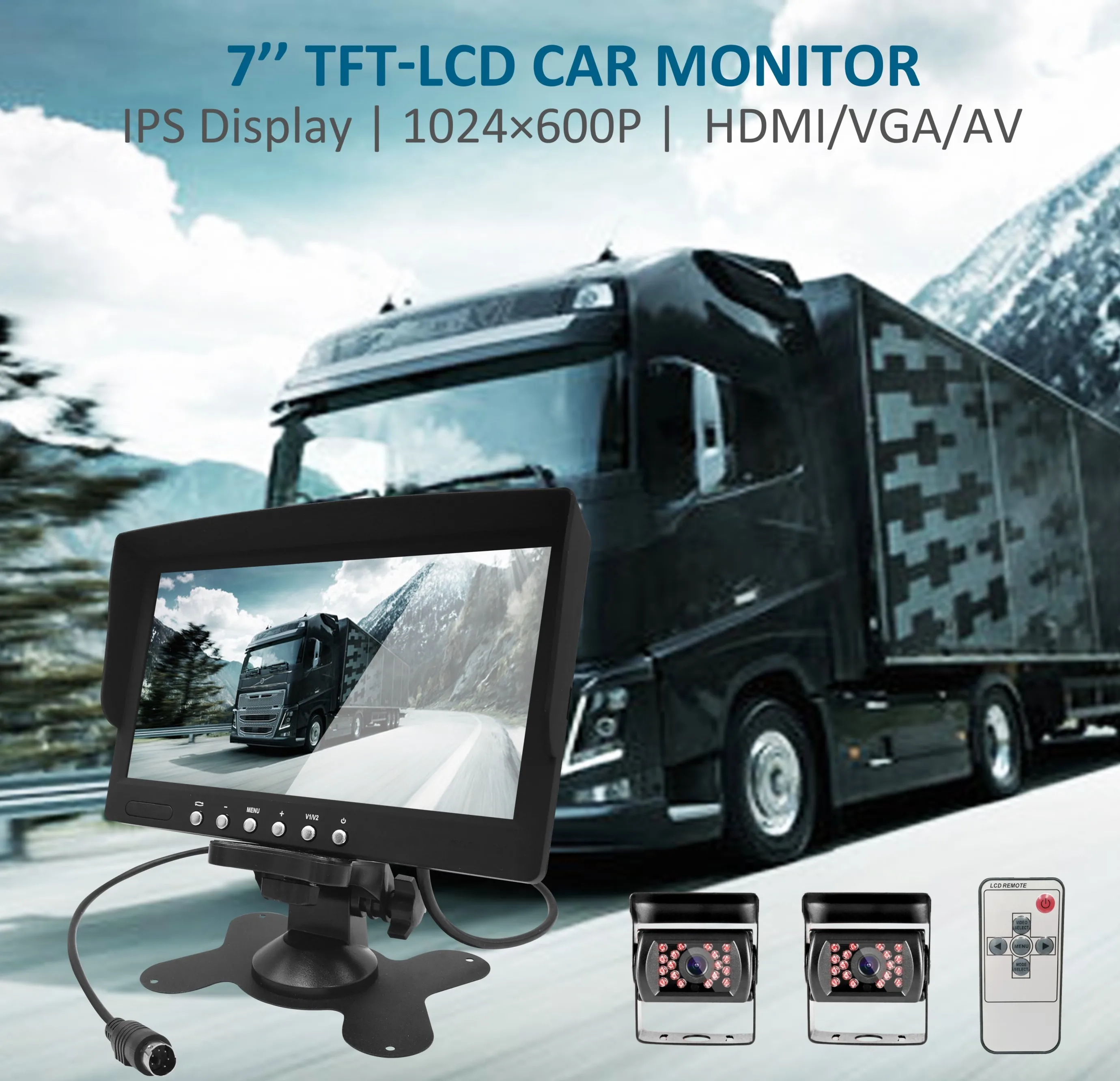" TFT lcd Автомобильный Монитор 12V 24V Проводная камера парковочная система для автомобиля
