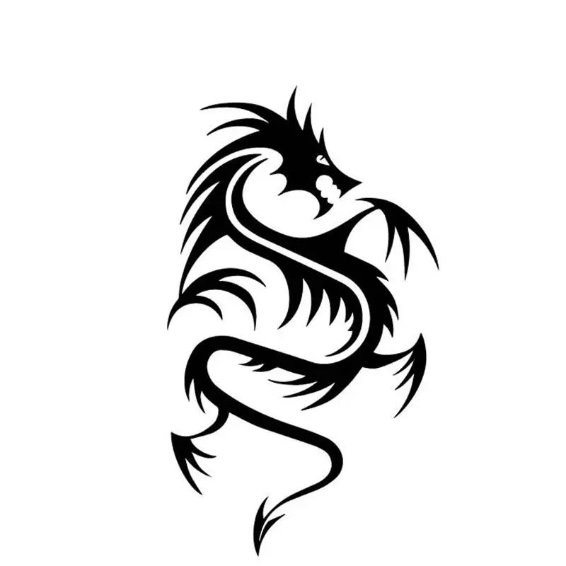 Small Town 9.5CM*16.5CM Mythological Animal Dragon Car Trunk Decor Sticker Vinyl Decal Black/Silver C4-2359 | Автомобили и