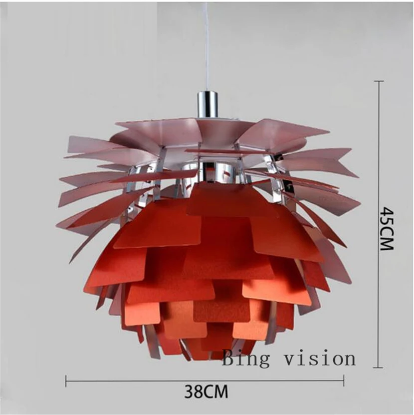 Bing vision подвесные светильники для домашнего освещения Дания современный алюминиевый подвесной светильник медная люстра подвесной светильник Fixtur - Цвет корпуса: Red wine 38cm