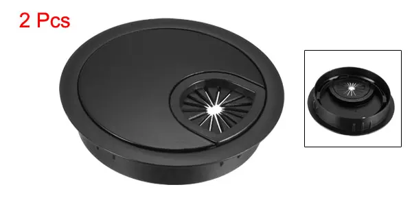 Black 60mm Uxcell 2 шт. Крышка для кабельного отверстия 50-80 мм цинковый сплав настольная втулка для проводного органайзера яркое серебро/черный/бронза/серебро/красная бронза - Цвет: Black 60mm