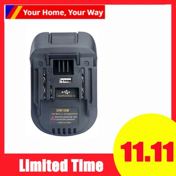 

20V To 18V Battery Conversion Dm18M Li-Ion Charger Tool Adapter For Milwaukee Makita Bl1830 Bl1850 Batteries
