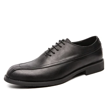 

New High Quality Classic Leather Men Brogues Shoes Lace-Up Business Dress Male Oxfords Shoes Male Formal Shoes