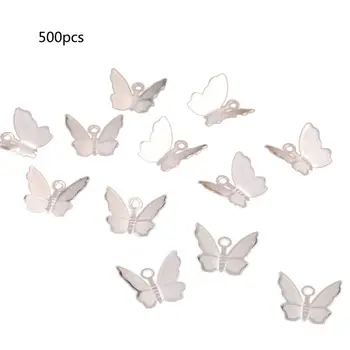 

500PCS 11mmx13mm Metal Butterfly Necklace Pendant Charm DIY Jewelry Findings