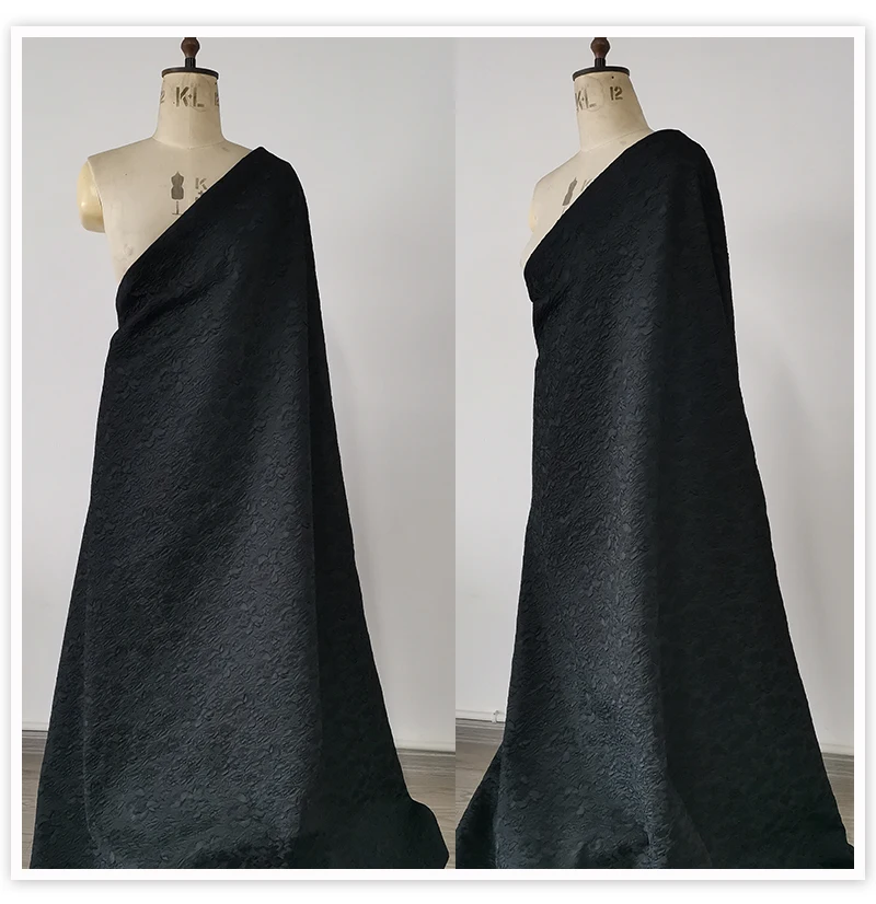 Американский стиль Черный абрикос 3D Рельефный цветочный жаккард парча ткань для платья пальто tecidos stoffen tissu SP4728