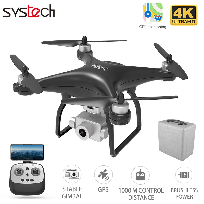 

SYSTECH X35 GPS drone WiFi 4K HD camera professional RC four axis 6 pass brushless motor drone with stable gimbal stabilizer
