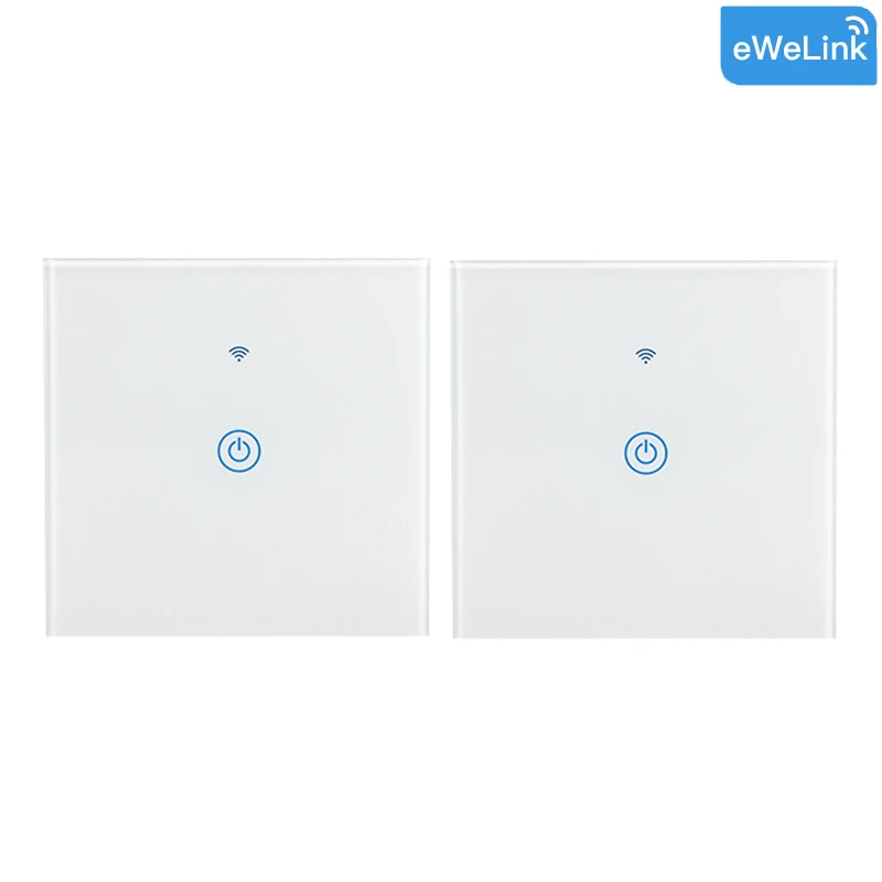 1 gang 2PCS FrankEver Wi-Fi Смарт настенный выключатель 1/2/3 сенсорный Сенсор 10A переключатель дистанционного Управление работает с Amazon Alexa Google Home через eWelink приложение - Цвет: 1 gang 2PCS