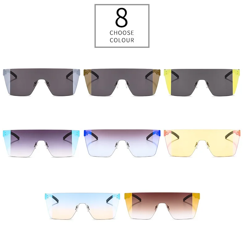 Cubojue Oversized Sunglasses Men Women Steampunk Sun Glasses for Man Woman Fashion Shades Hip Hop Huge Big Rectangle Double Tint