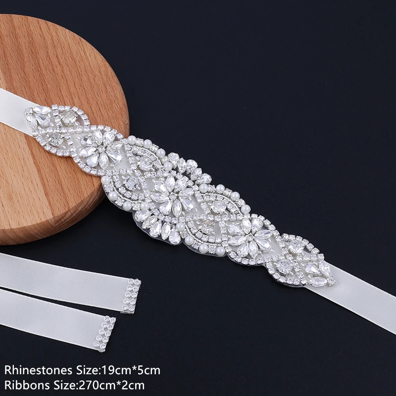 NZUK Rhinestone Bridal Belt Wedding With Crystal Diamond Wedding Dress Accessories Belt Sash 19cm-89cm Sash For Women bridal waistband bridal dress decoration