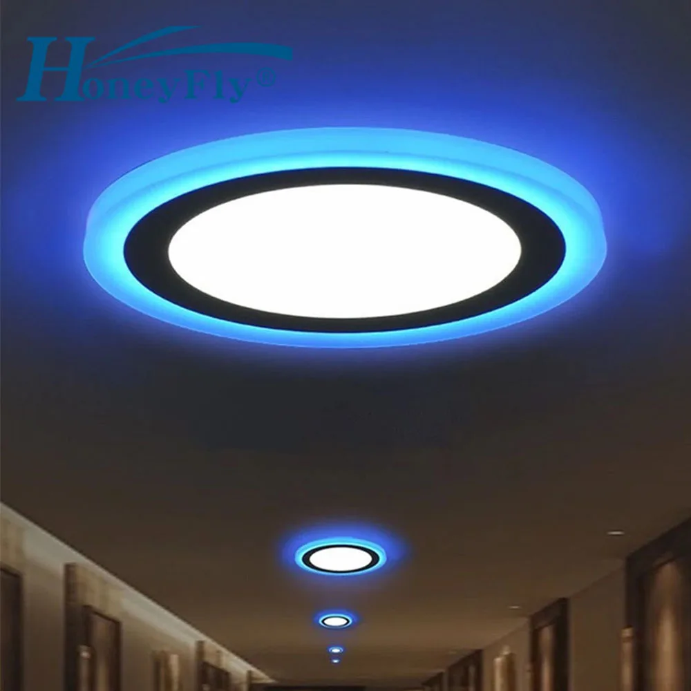 

HoneyFly LED Panel Downlight Recessed Round LED Light 6W 9W 16W Double Color Bright Lamp Ceiling Spot LED Light Indoor Room
